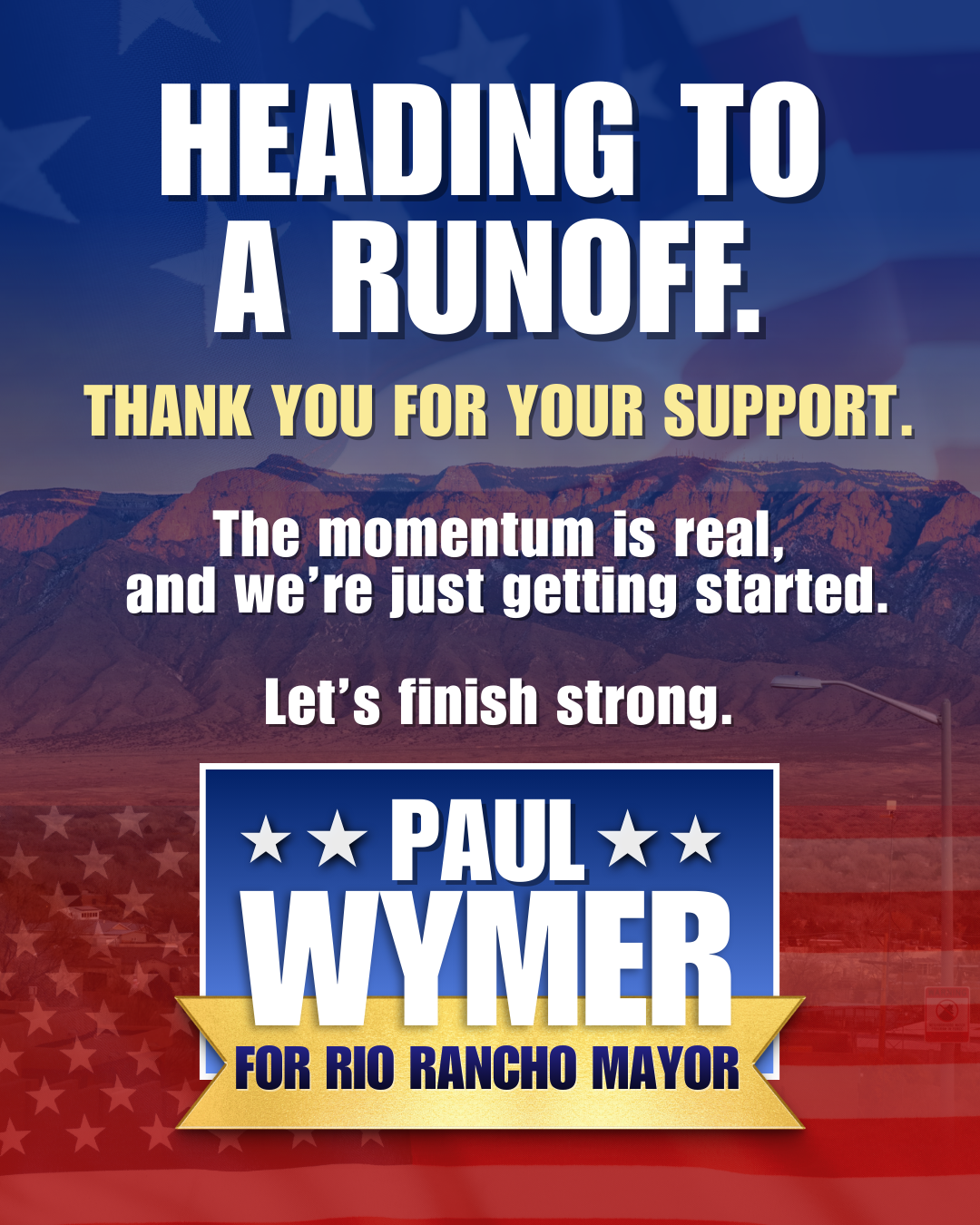 We’re heading to a runoff.